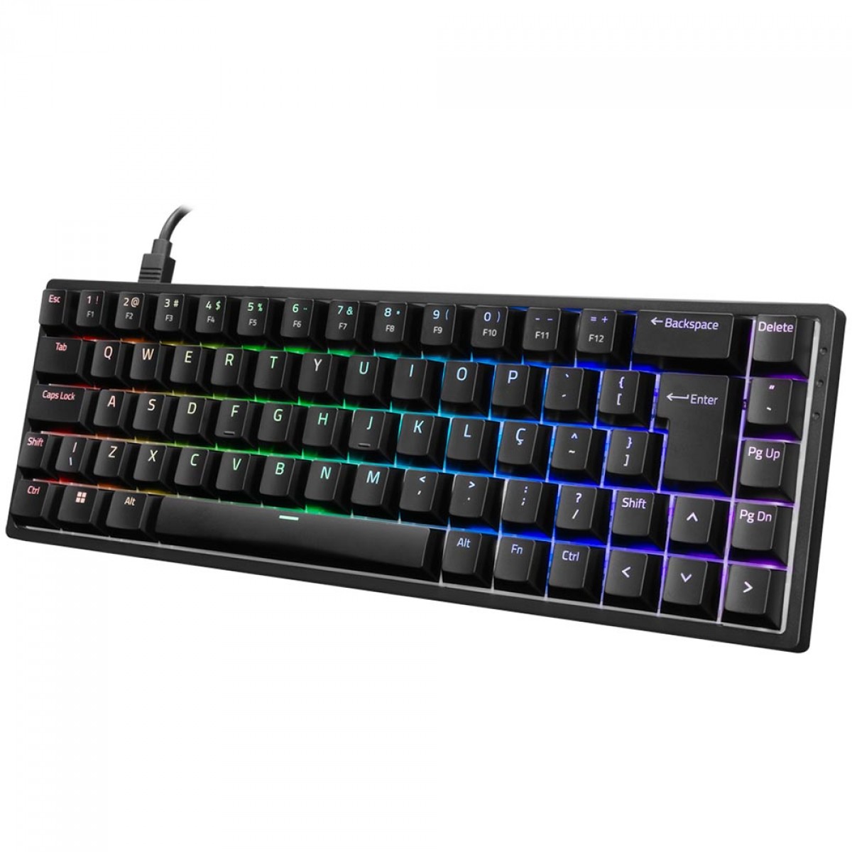 Teclado Gamer Mecânico AKKO 3068S Black, RGB, Switch AKKO Blue, ABNT2