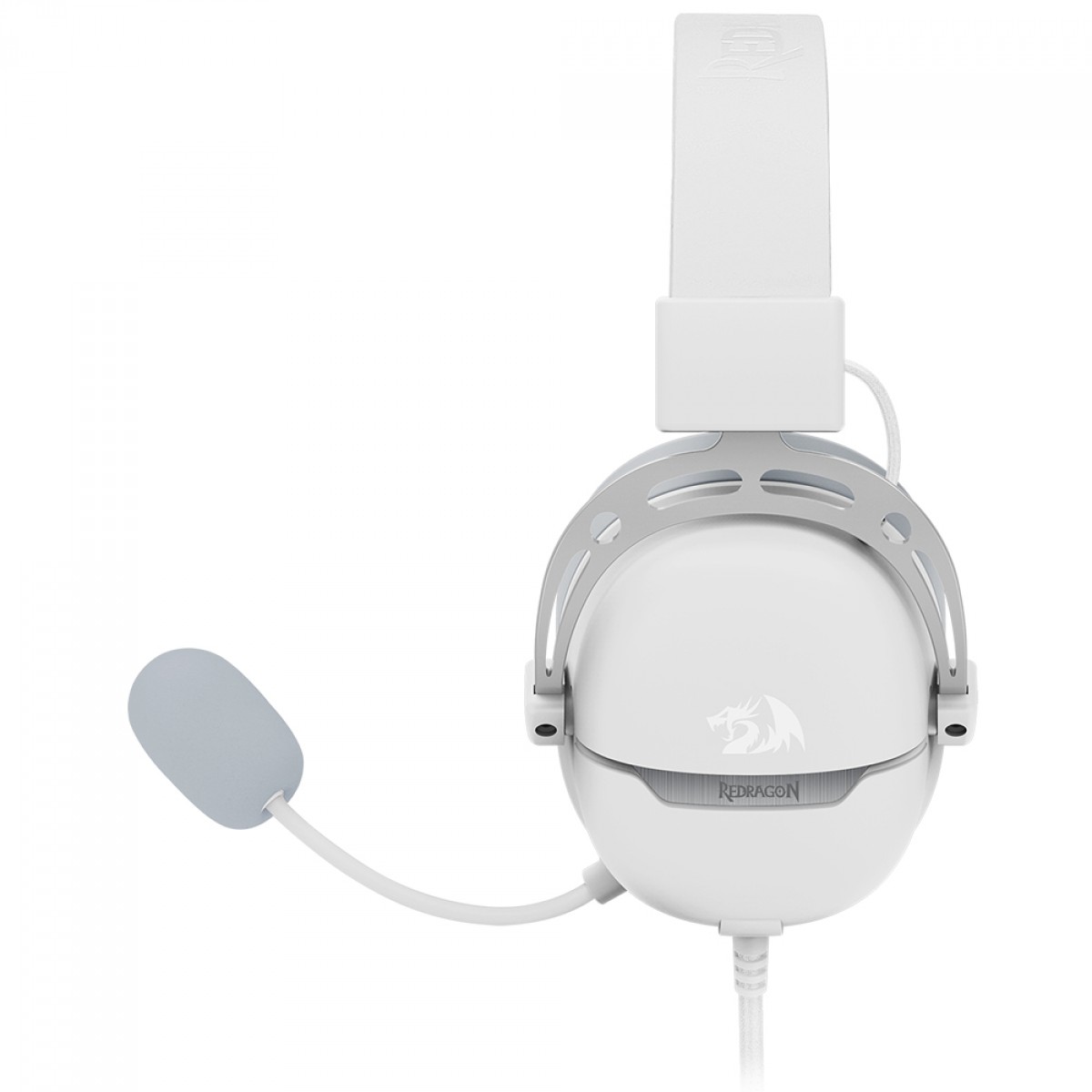 Headset Gamer Redragon Aurora Branco, USB, Drives 40mm, Surround 7.1, Preto