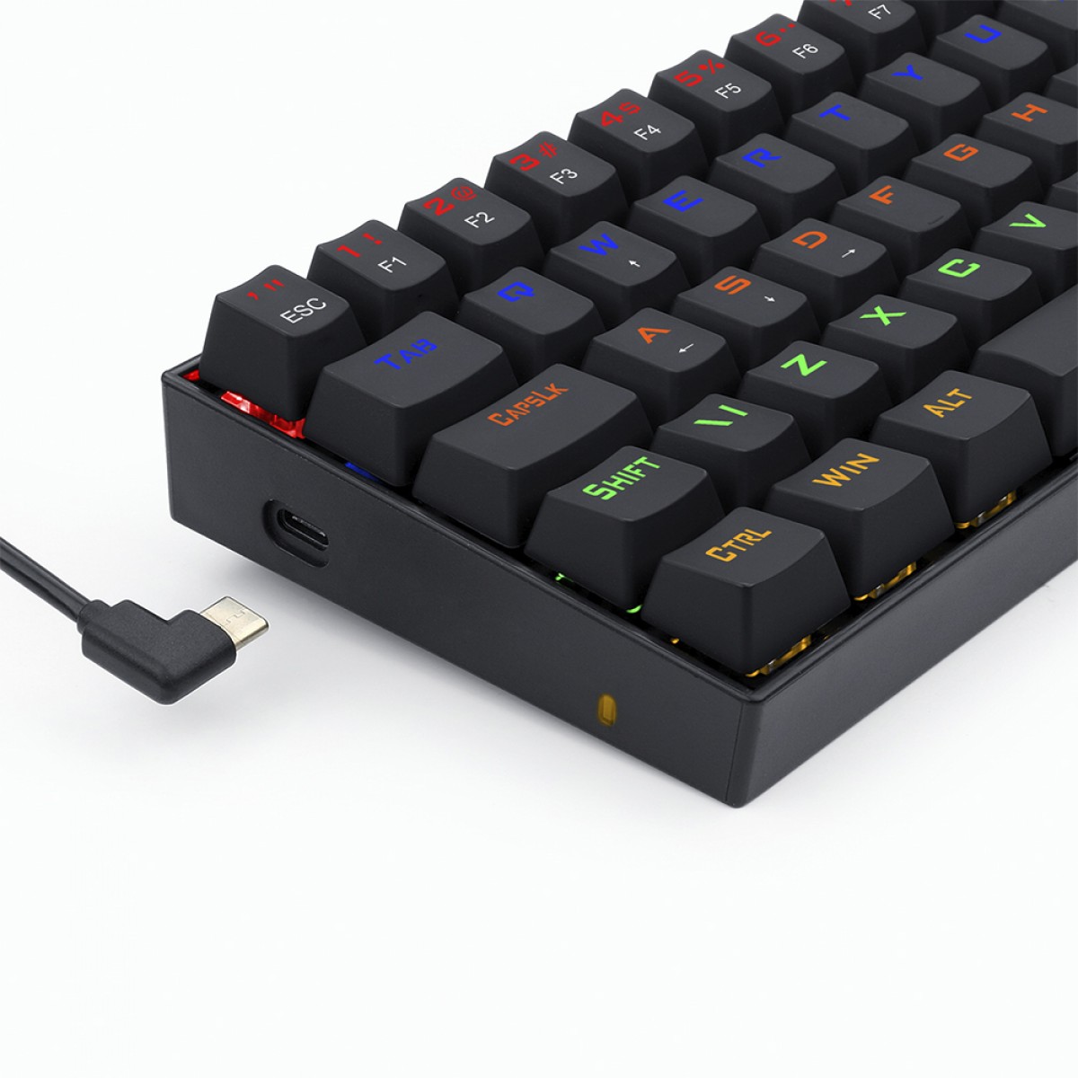 Teclado Gamer Mecânico Redragon Lakshmi, Rainbow, Switch Black, ABNT2, 60%
