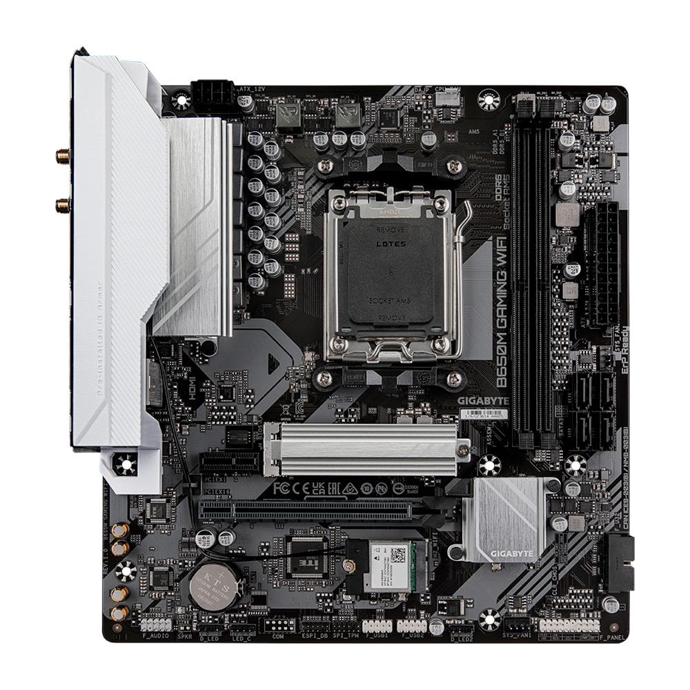 Placa Mãe Gigabyte AM5 B650M Gaming Wi-Fi, DDR5, HDMI/VGA, USB 3.2, LAN 2.5GBE