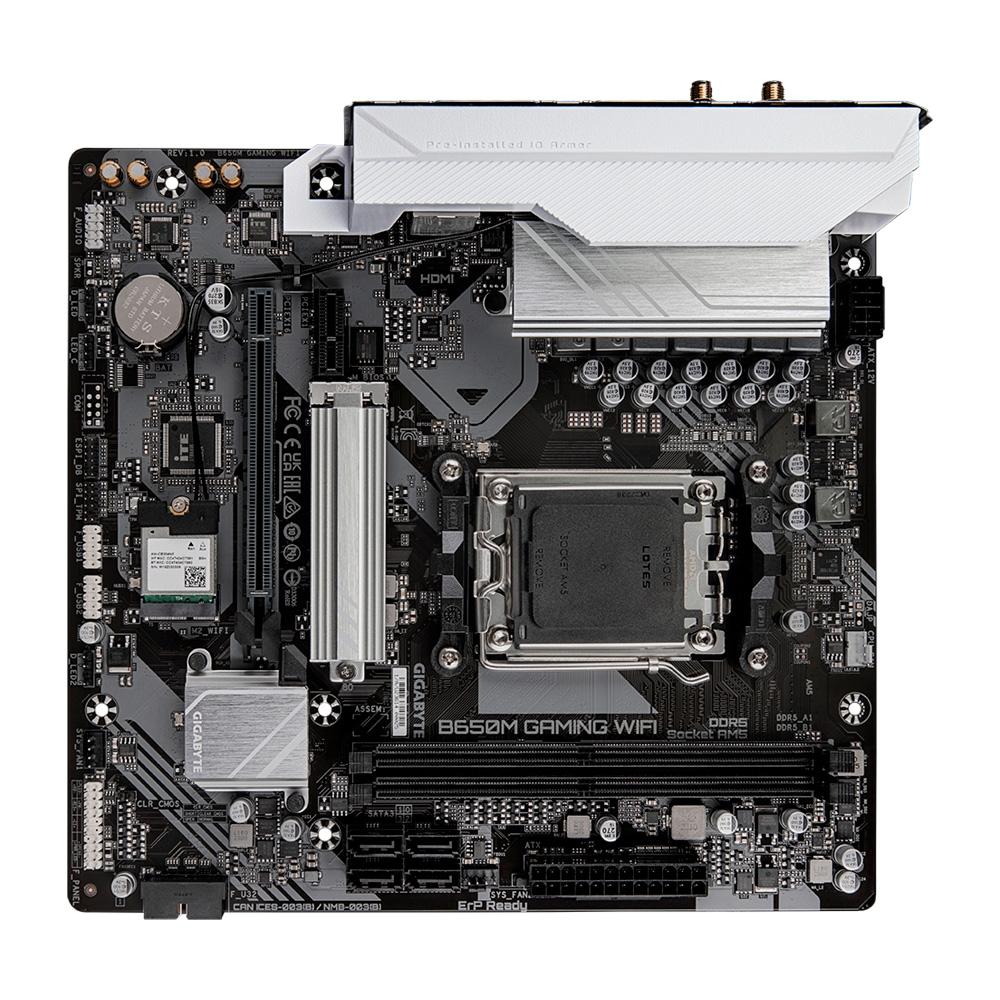 Placa Mãe Gigabyte AM5 B650M Gaming Wi-Fi, DDR5, HDMI/VGA, USB 3.2, LAN 2.5GBE