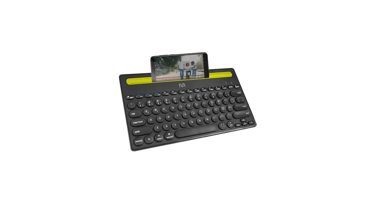 Teclado sem Fio Multilaser, Conexão Bluetooth, Slot para Apoio, Preto, TC284