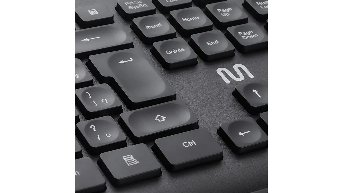 Teclado sem Fio Multilaser TS200, Côncavo, Conexão 2.4GHz, USB, 13 Teclas Multimídia, Preto, TC297