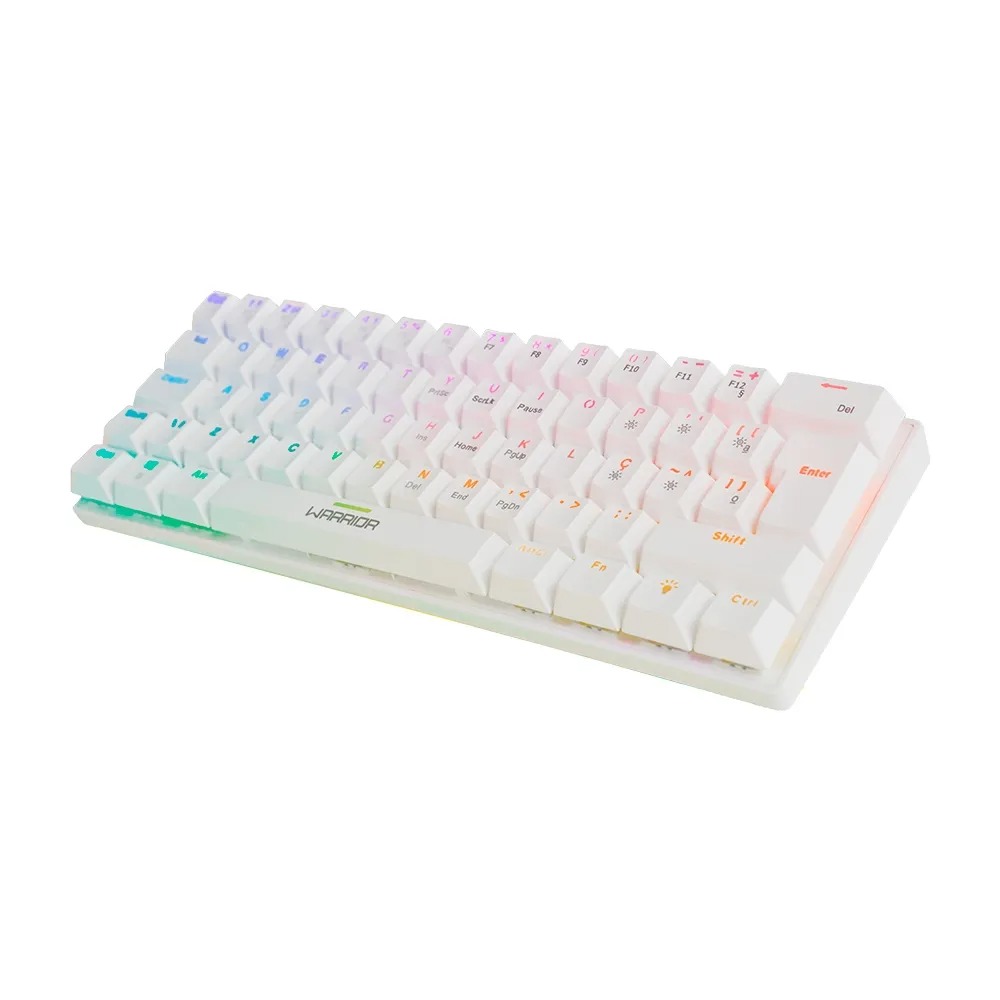 Teclado Gamer Mecânico com Fio Warrior Royal Precision, Blue Switch, ABNT2, RGB Branco, TC311