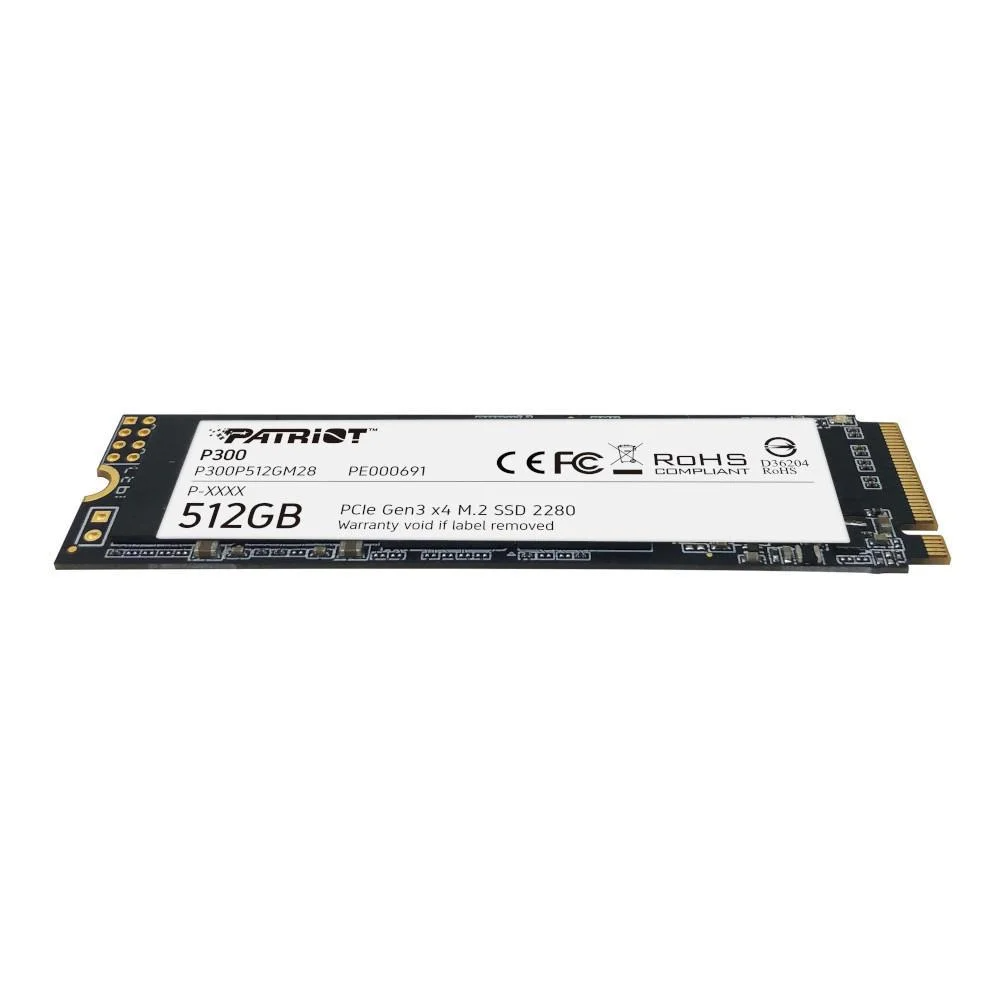 SSD M.2 NVMe 512GB Patriot P300 Leitura 1700MB/s Gravação 1200MB/s