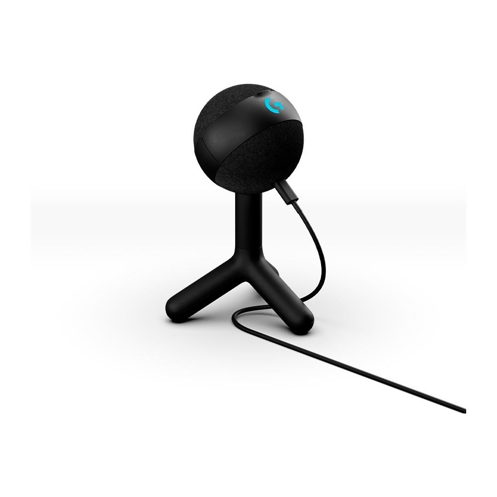 Microfone Condensador Gamer Logitech G Yeti Orb, RGB LightSync, USB Plug And Play - Preto