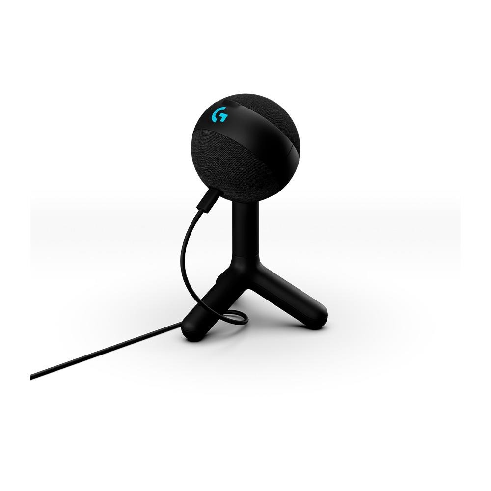 Microfone Condensador Gamer Logitech G Yeti Orb, RGB LightSync, USB Plug And Play - Preto