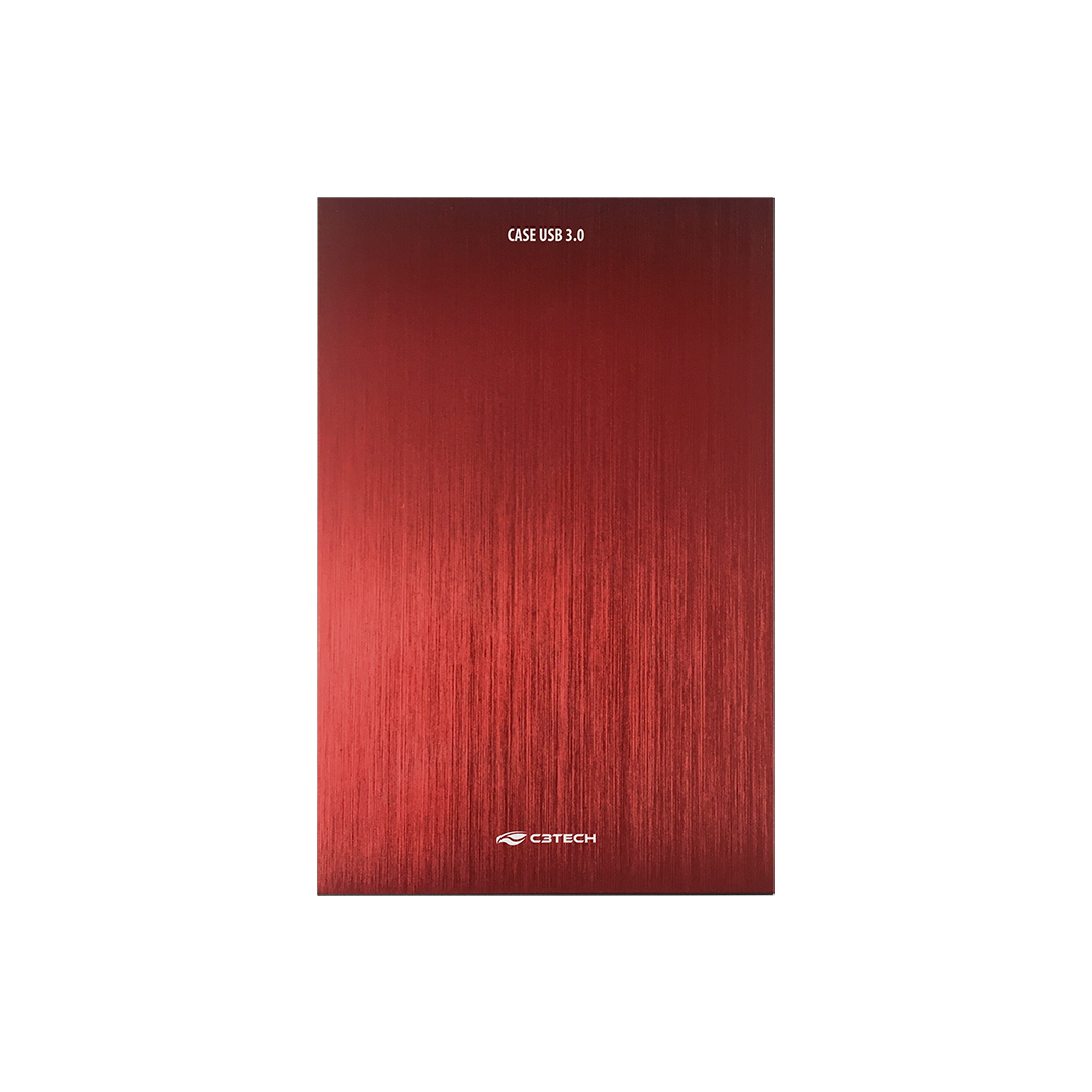 Case Externo para HD/SSD C3Tech, 2,5, USB 3.0, Ch 400RD, Gaveta, Vermelho