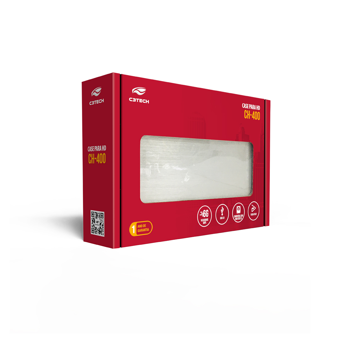 Case Externo para HD/SSD C3Tech, 2,5, USB 3.0, Ch 400SI, Gaveta, Prata