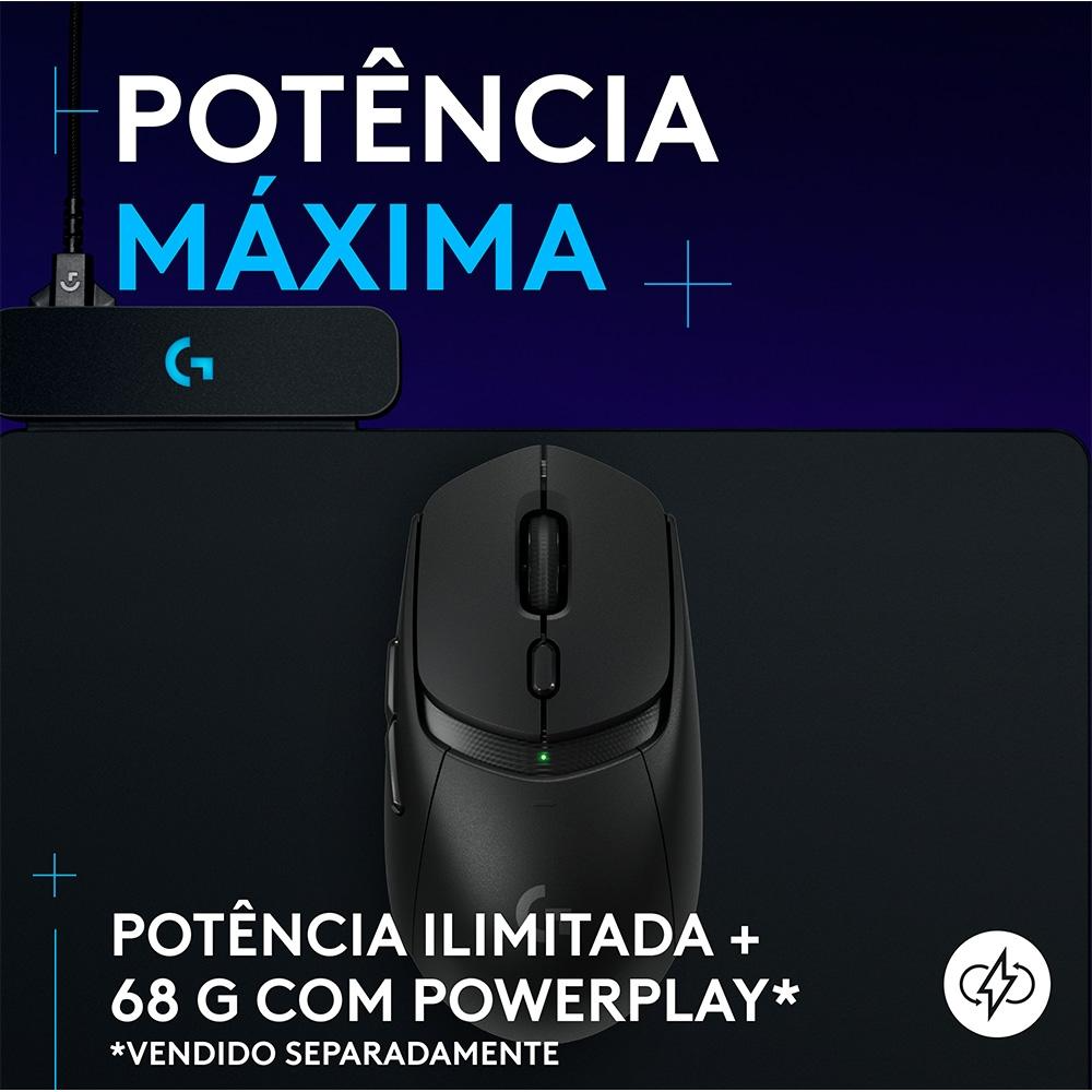 Mouse Gamer sem Fio Logitech G309 Lightspeed, Switches Lightforce, Sensor Hero 25K, 6 Botões, Preto