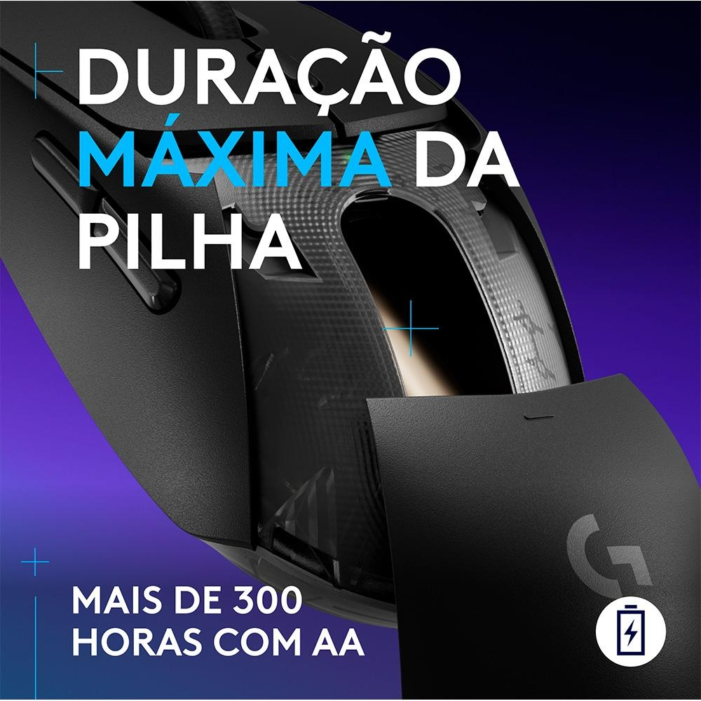 Mouse Gamer sem Fio Logitech G309 Lightspeed, Switches Lightforce, Sensor Hero 25K, 6 Botões, Preto