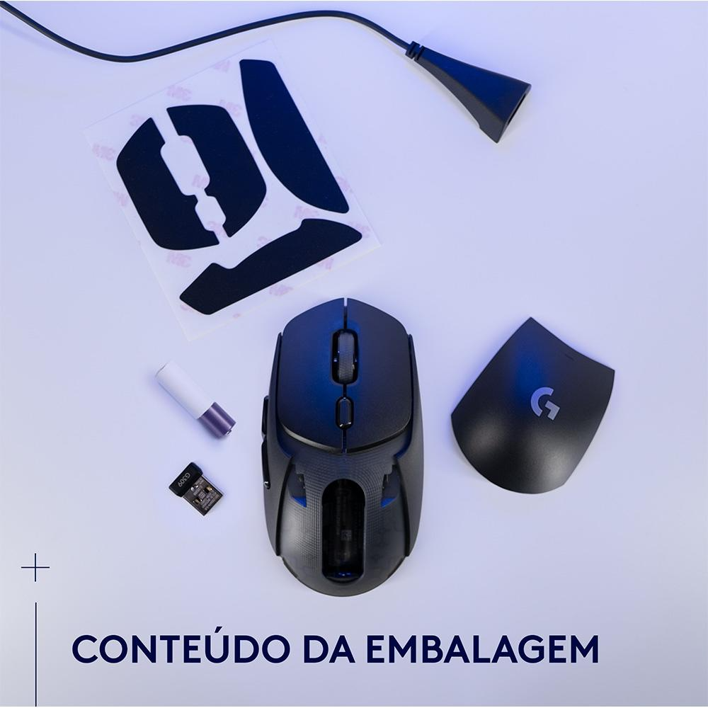 Mouse Gamer sem Fio Logitech G309 Lightspeed, Switches Lightforce, Sensor Hero 25K, 6 Botões, Preto