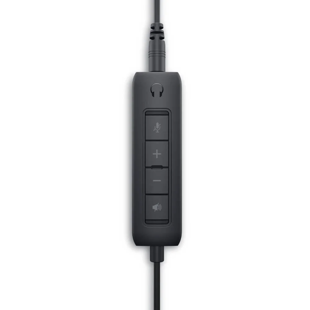 Headset com Fio USB Dell Pro Stereo WH1022, Controle de Áudio, Preto, com Microfone, 520-AAWV