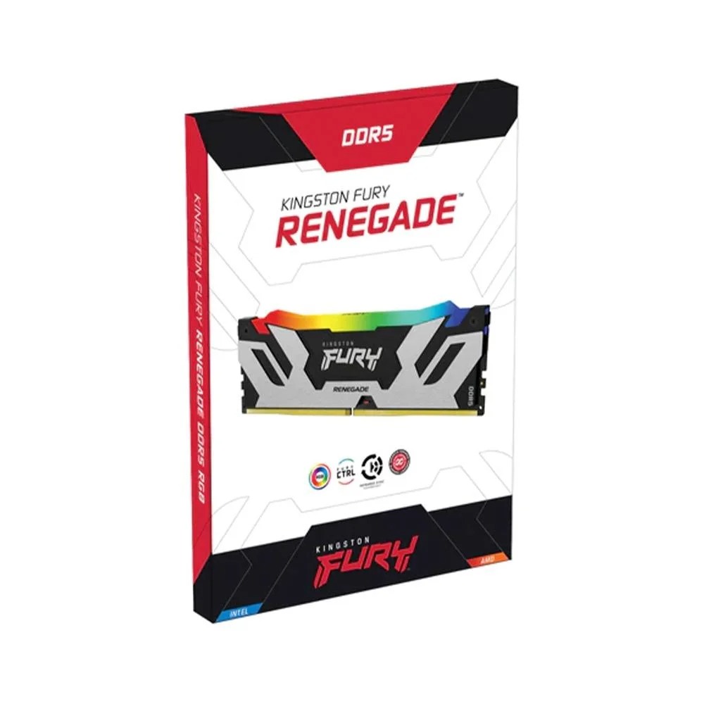 Memória 48GB DDR5 6000MHz CL32 Kingston Fury Renegade RGB Prata para Desktop