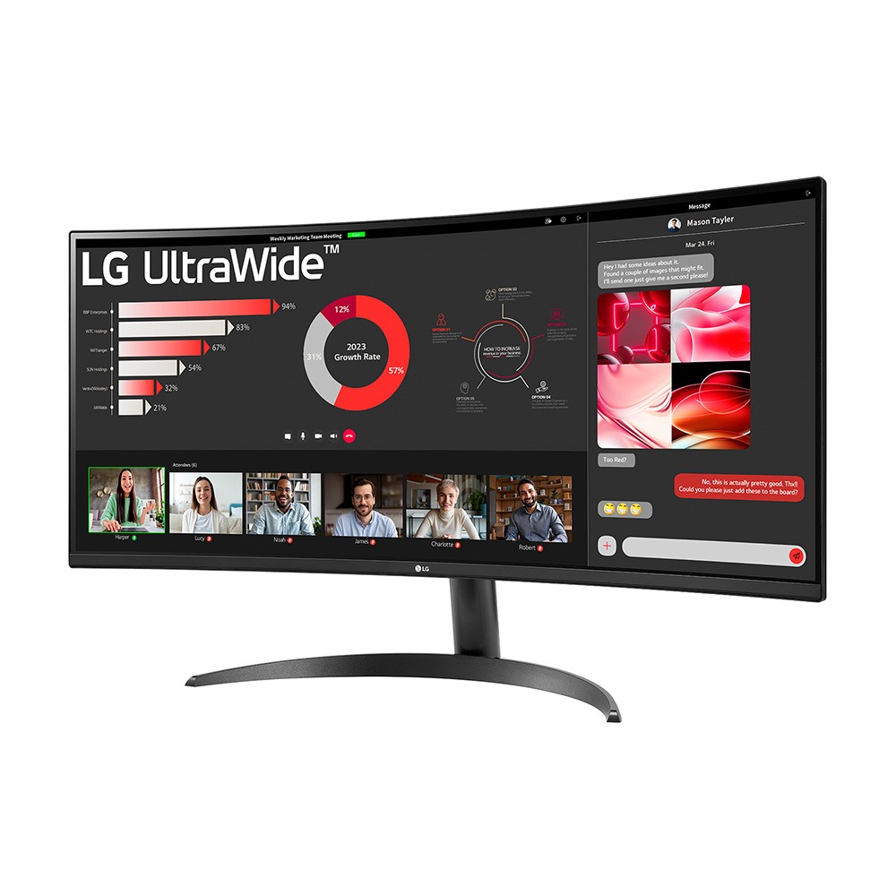 Monitor LG UltraWide Curvo 34" Wqhd 3440x1440 100Hz VA 21:9 SRGB 99% HDR10 FreeSync