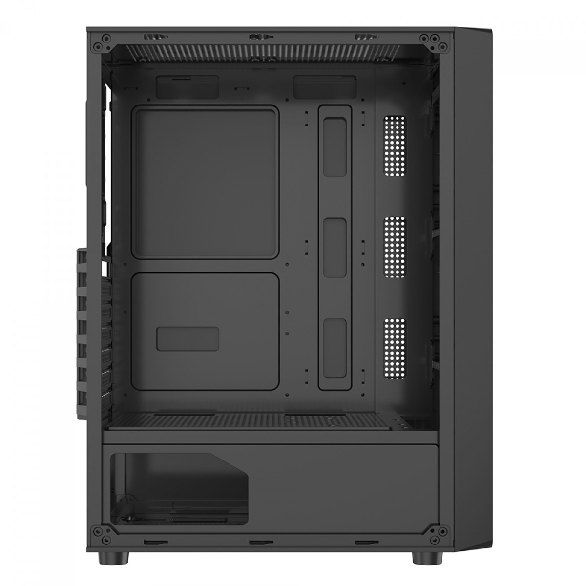 Gabinete Gamer Liketek Storm RGB, Mid-Tower, Vidro Temperado, com 4 Fans RGB, sem Fonte - Preto