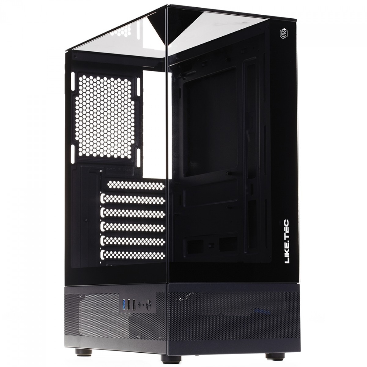 Gabinete Gamer Liketec Mahal Dark, Mid-Tower, Vidro Temperado, sem Fonte sem Fans - Preto