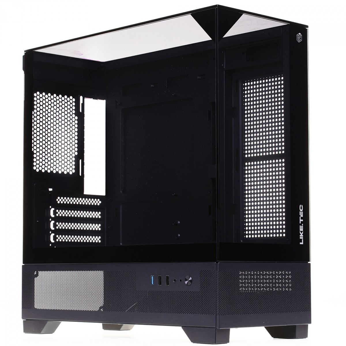 Gabinete Gamer Liketec Mahal Dark, Mid-Tower, Vidro Temperado, sem Fonte sem Fans - Preto