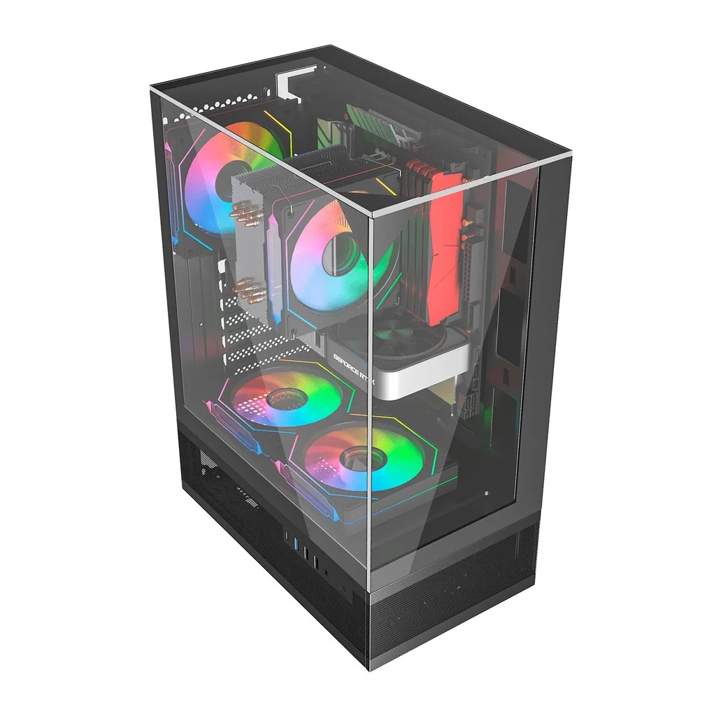 Gabinete Gamer Liketec Kingdom Dark, Mid-Tower, Vidro Temperado, ATX, sem Fonte, sem Fans