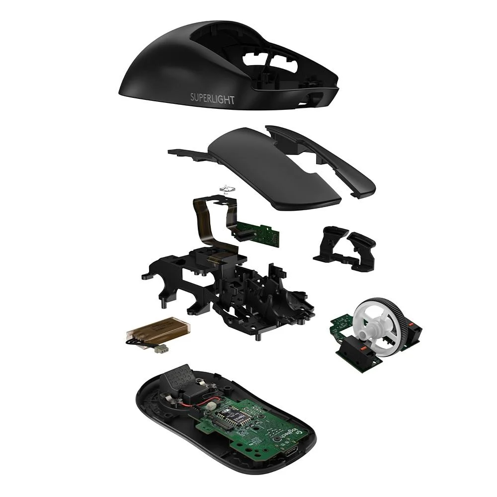 Mouse Gamer sem Fio Logitechg Gpro x SUPERLIGTH2,HERO 2, Regarregavel-Preto