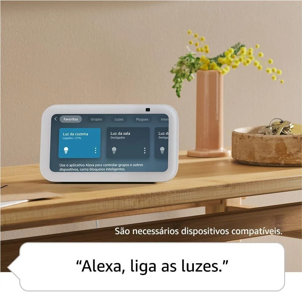 Echo Show 5 (3ª Geração 2023) Smart Display com Alexa, Graves 2x Mais Potentes e Som Mais Nítid