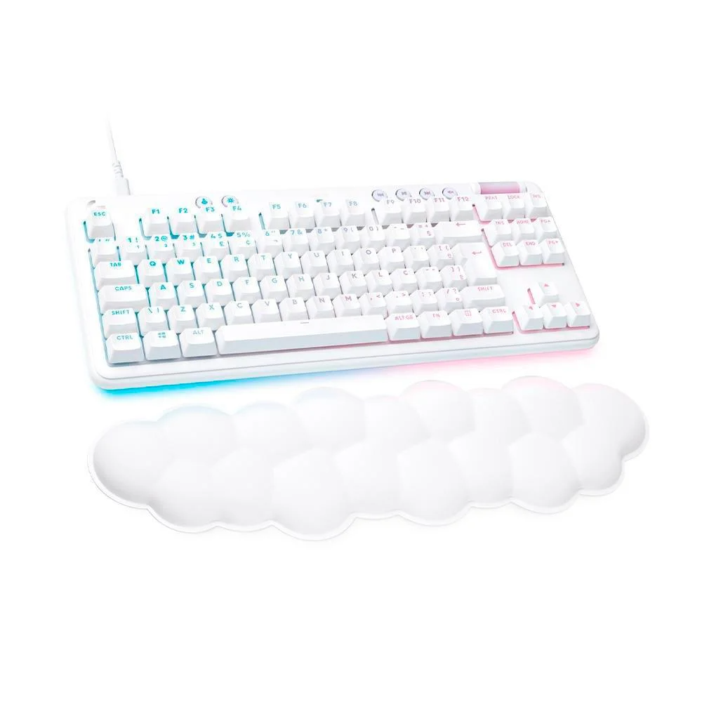 Teclado Gamer Logitech G713, Aurora Lightspeed RGB, Mecânico, Switch Gx Brown, ABNT2, Branco