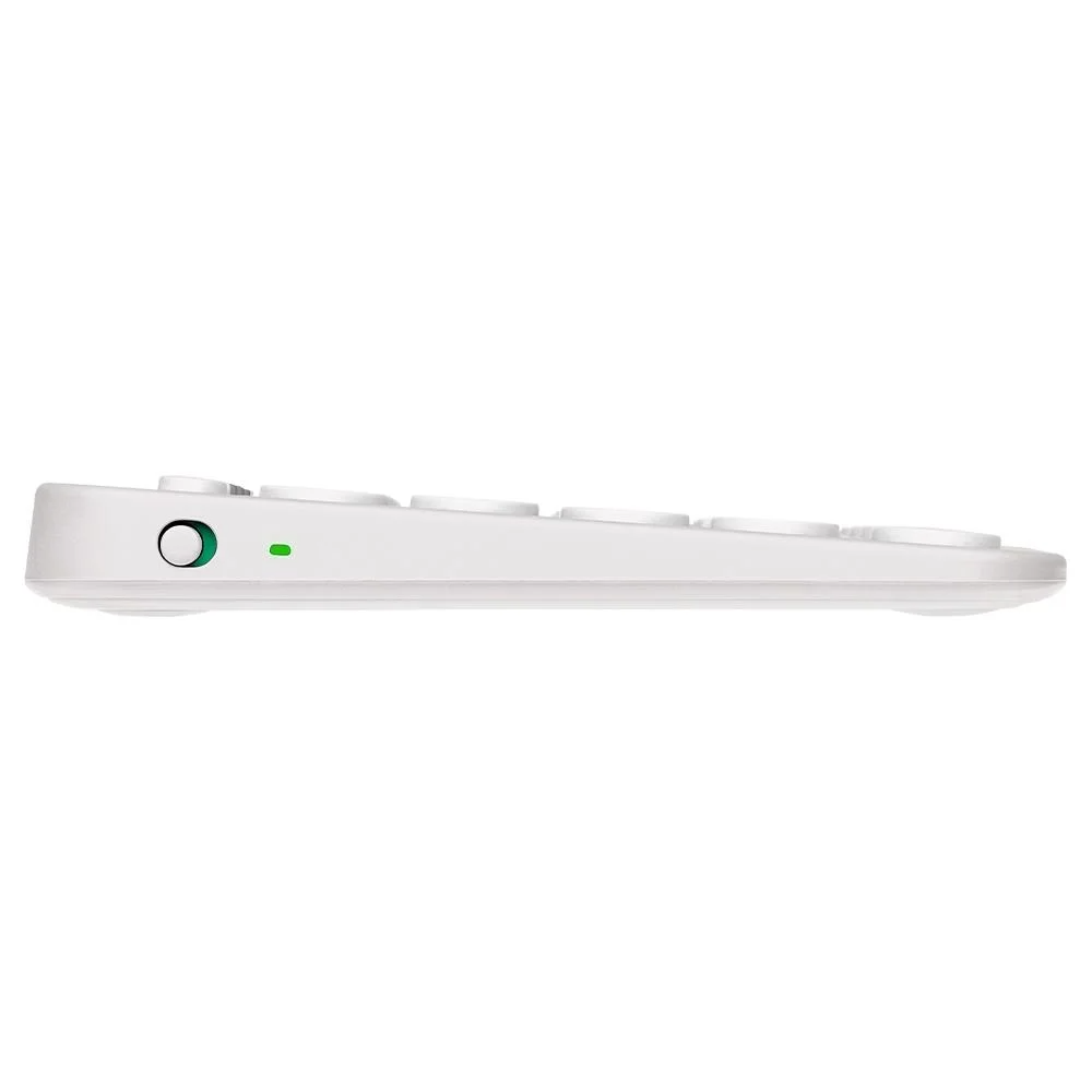 Teclado sem Fio Logitech, Bluetooth e USB, Pebble Keys 2 K380S, Easy-Switch e Pilha Inclusa, Branco