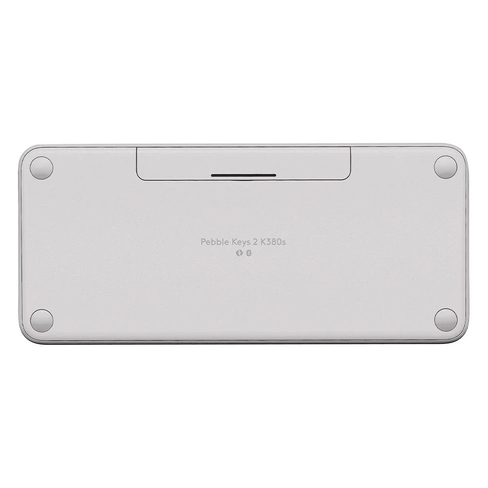 Teclado sem Fio Logitech, Bluetooth e USB, Pebble Keys 2 K380S, Easy-Switch e Pilha Inclusa, Branco
