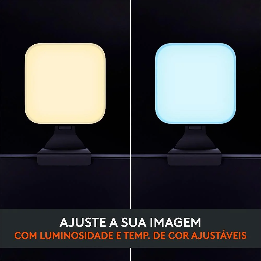 Iluminador LED Logitech Litra Glow,tecnologia Truesoft, Braço Ajustável, Controle por App, PC/Mac