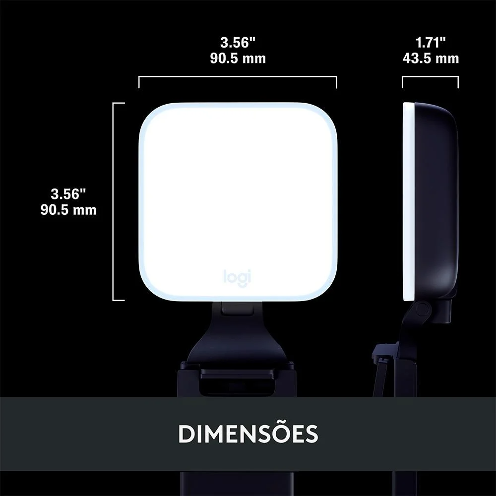Iluminador LED Logitech Litra Glow,tecnologia Truesoft, Braço Ajustável, Controle por App, PC/Mac