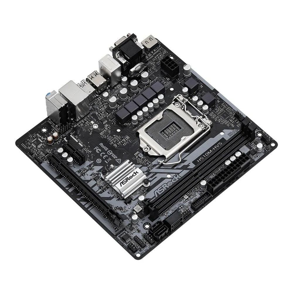 Placa Mãe Asrock LGA1200 H510M-HVS R2.0 MATX, DDR4, M.2, LAN Gigabit, HDMI/VGA, 10/11 Ger