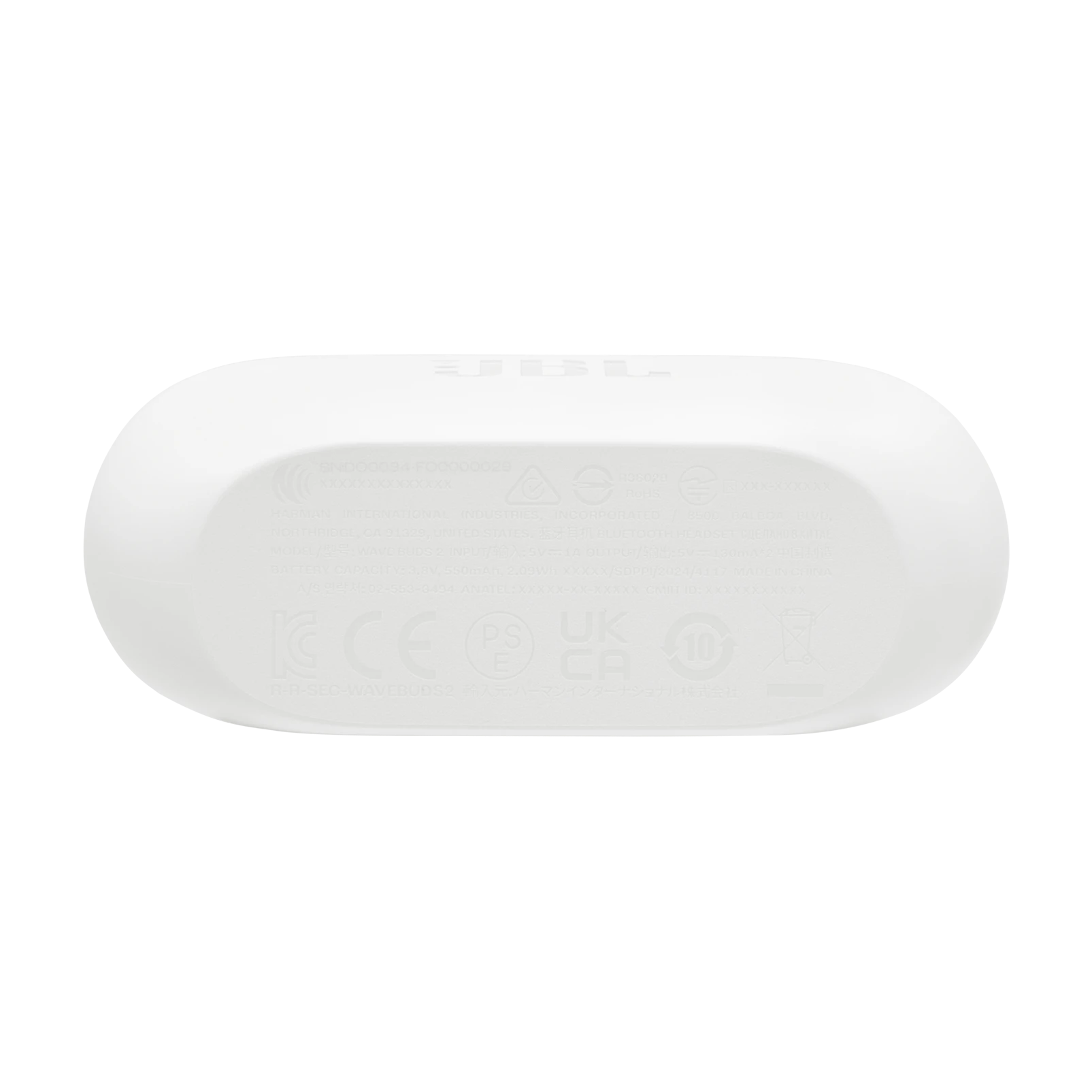 Fone de Ouvido JBL TWS Wave Buds 2 Branco, Bluetooth 5.3, Resistente a Água e Poeira, JBLWBUDS2WHT