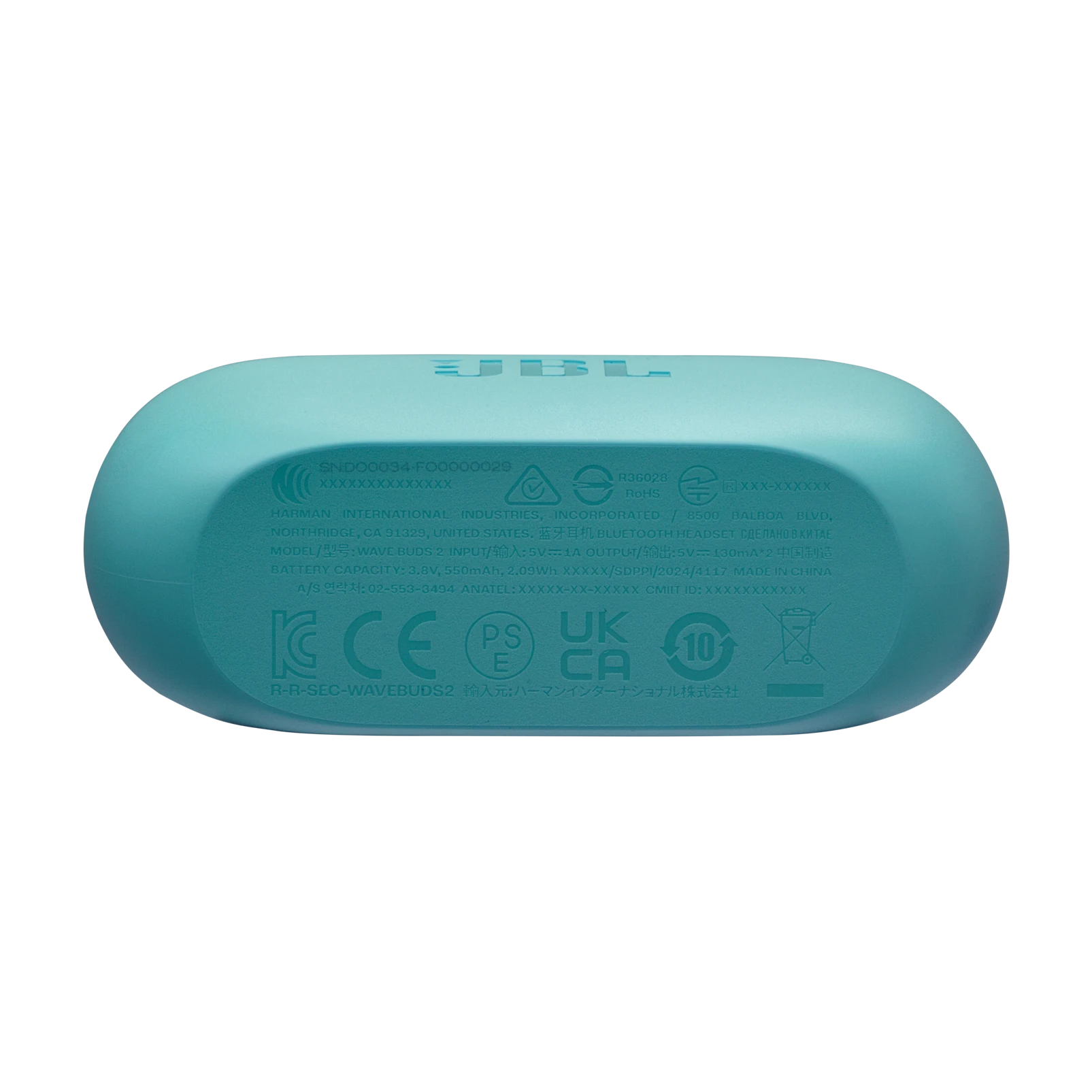 Fone de Ouvido JBL TWS Wave Buds 2 Azul, Bluetooth 5.3, Resistente a Água e Poeira, JBLWBUDS2BLU