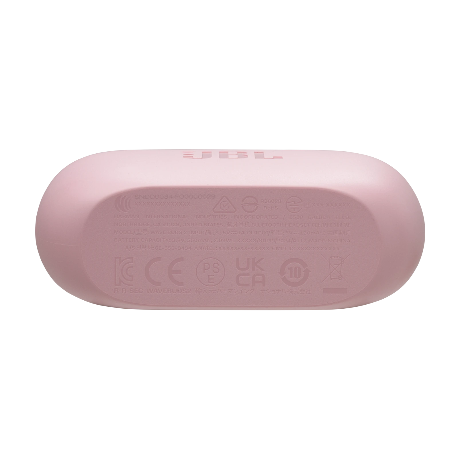 Fone de Ouvido JBL TWS Wave Buds 2 Rosa, Bluetooth 5.3, Resistente a Água e Poeira, JBLWBUDS2PIK