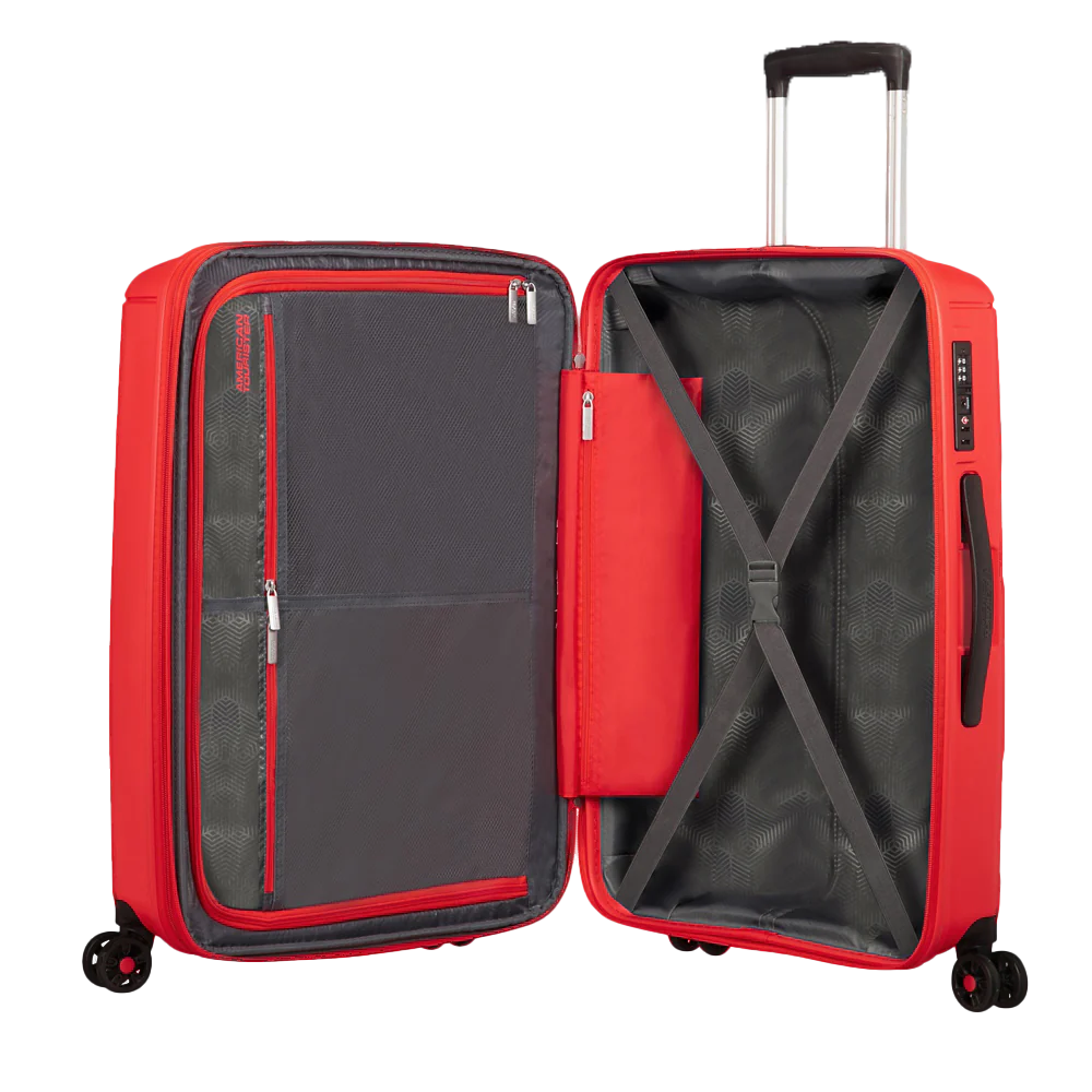 Mala de Viagem American Tourister, Sunside, Média, Expansivel, Polipropileno, Vermelho