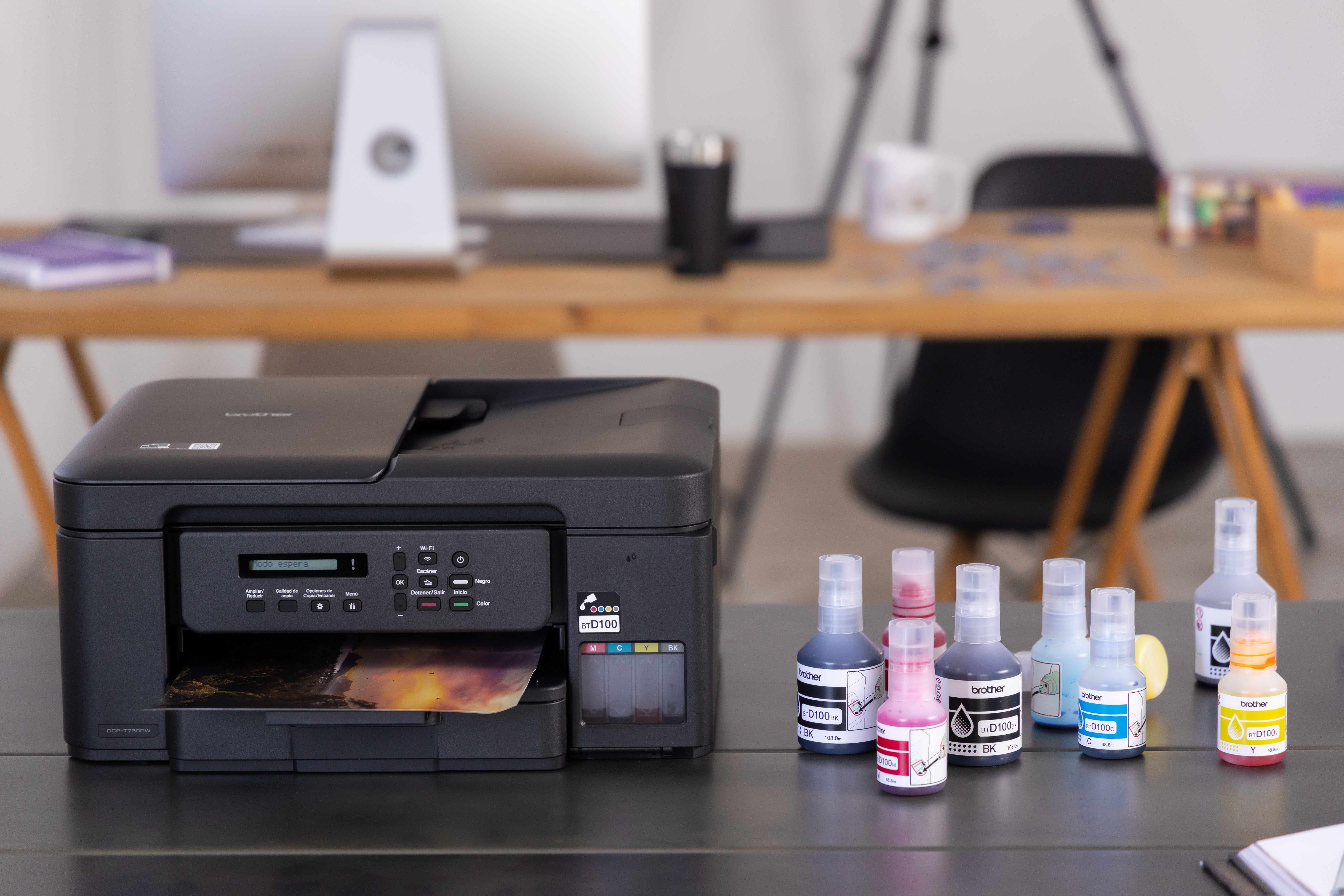 Impressora Multifuncional Tanque de Tinta Color Duplex e Adf DCPT730DW Brother Wi-Fi Bivolt