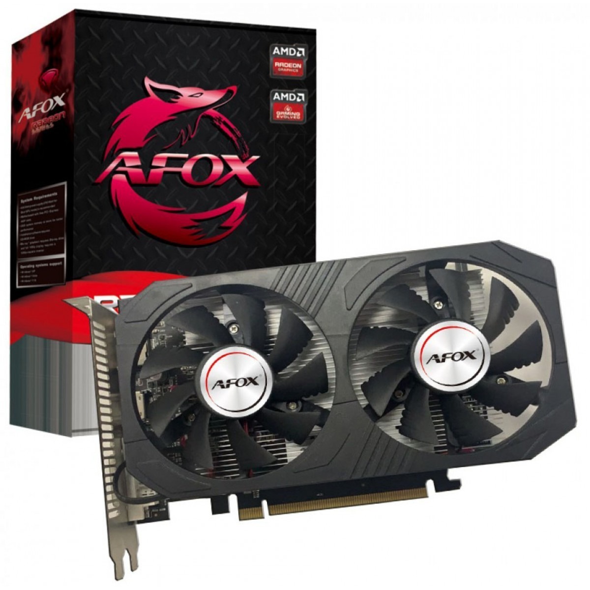 Placa de Vídeo 4GB 128BITS AMD Radeon RX 550 HDMI/DP/DVI Dual Fan - Afox