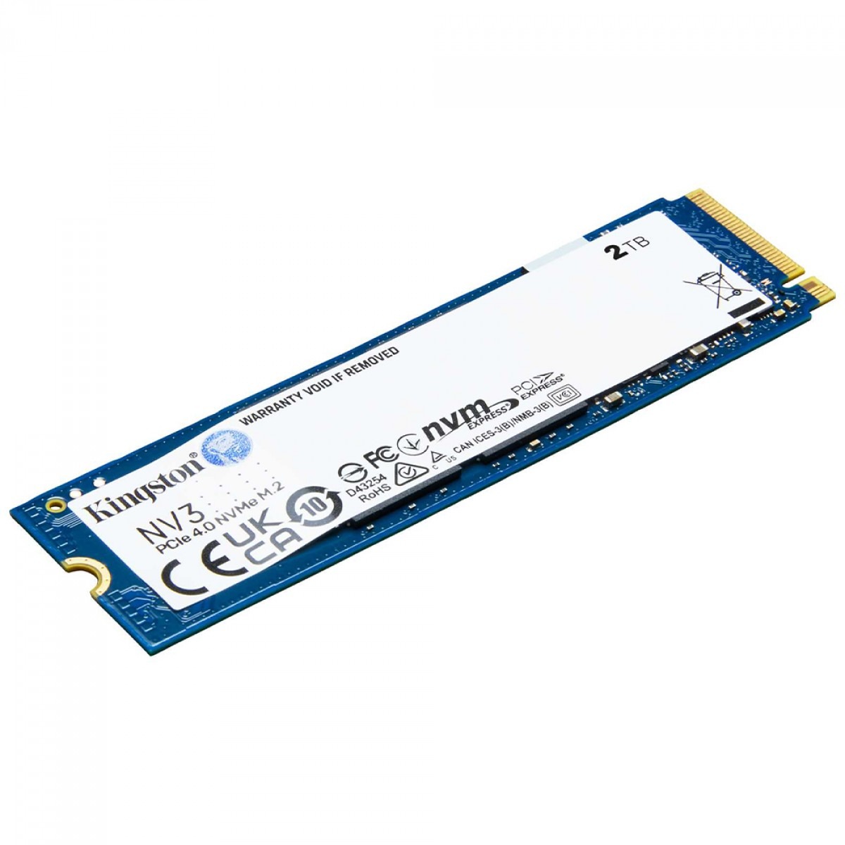 SSD M.2 NVMe 2TB Kingston NV3 PCIe 4.0 2280 Leitura 6000MB/s Gravação 5000MB/s