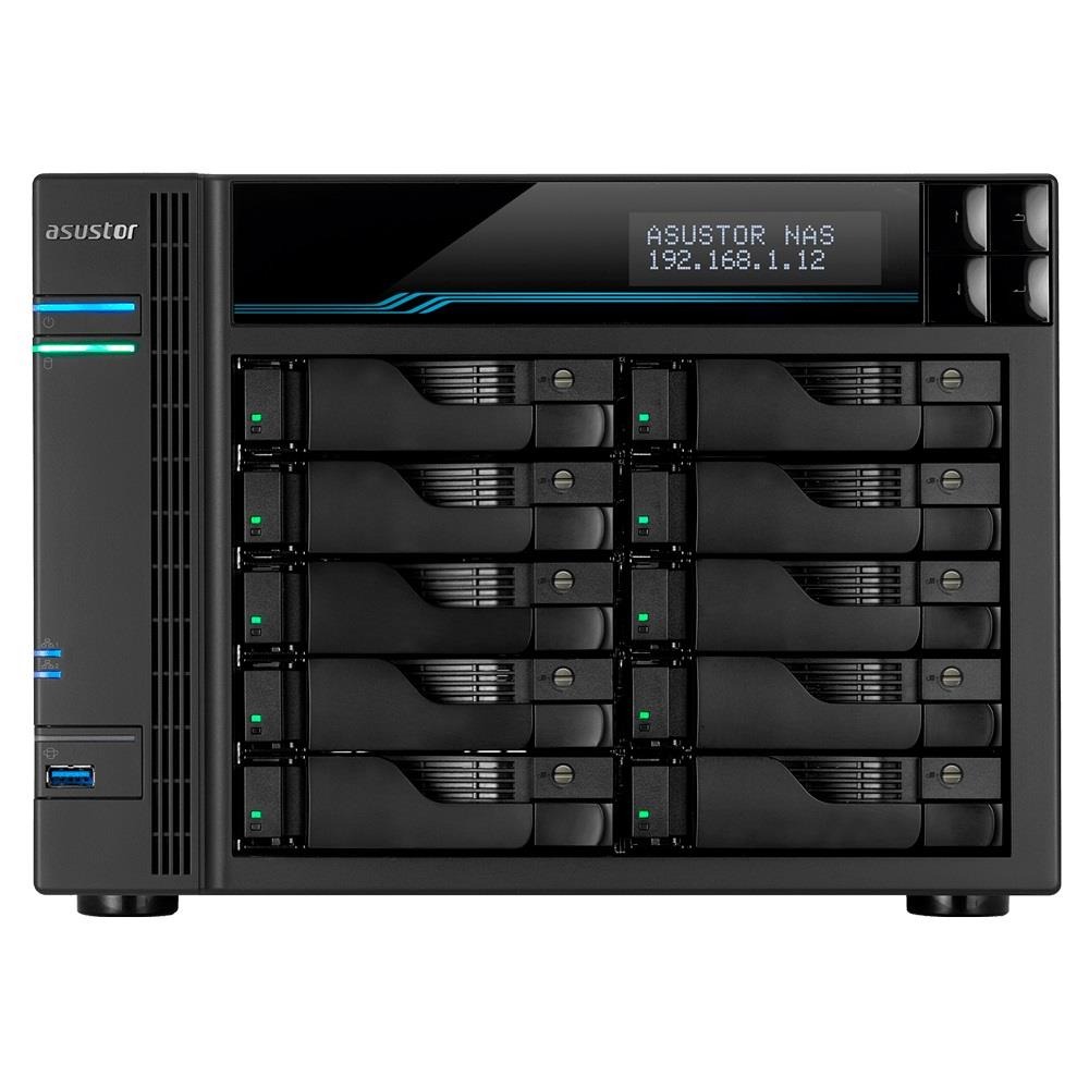 Storage NAS 10 Baias Asustor Lockerstor 10 Pro Xeon E-2224 8GB DDR4 ECC 1x 10GBE 3x 2.5GBE sem Disco