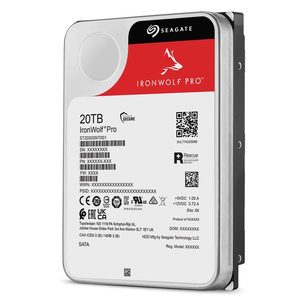 Hard Disk SATA III 20TB Seagate Ironwolf Pro 7200RPM 256MB 3,5" NAS