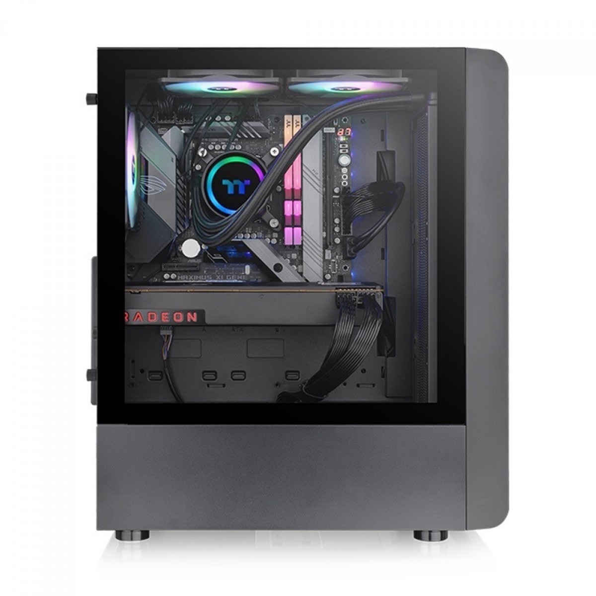 Gabinete Gamer Thermaltake S200 Tg ARGB, Vidro Temperado, Mid-Tower, ATX, com Fonte 650W, com 4 Fans