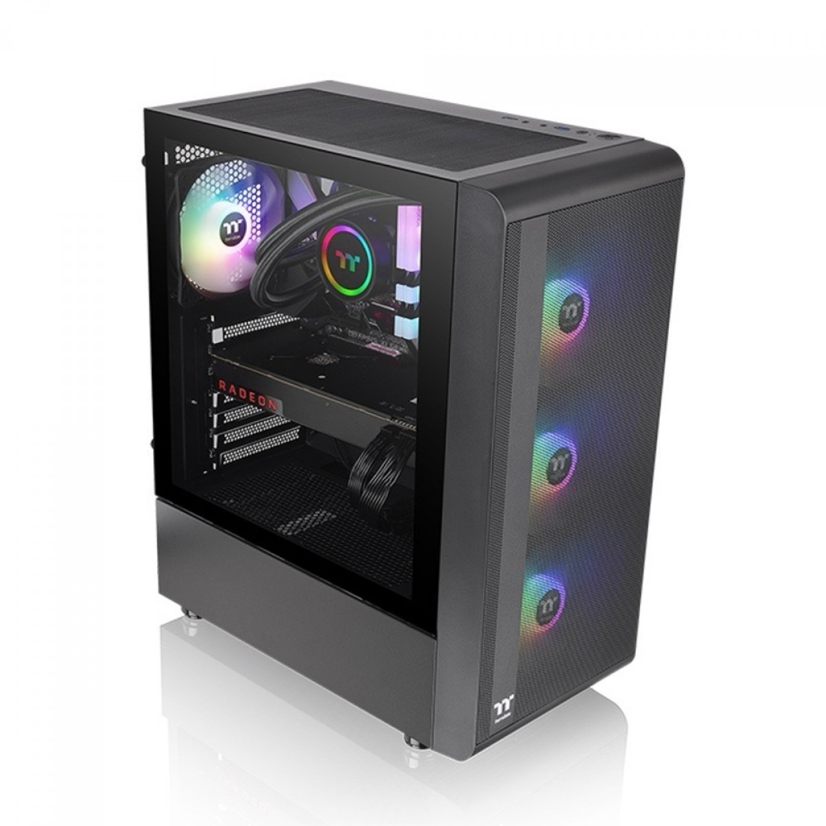Gabinete Gamer Thermaltake S200 Tg ARGB, Vidro Temperado, Mid-Tower, ATX, com Fonte 650W, com 4 Fans
