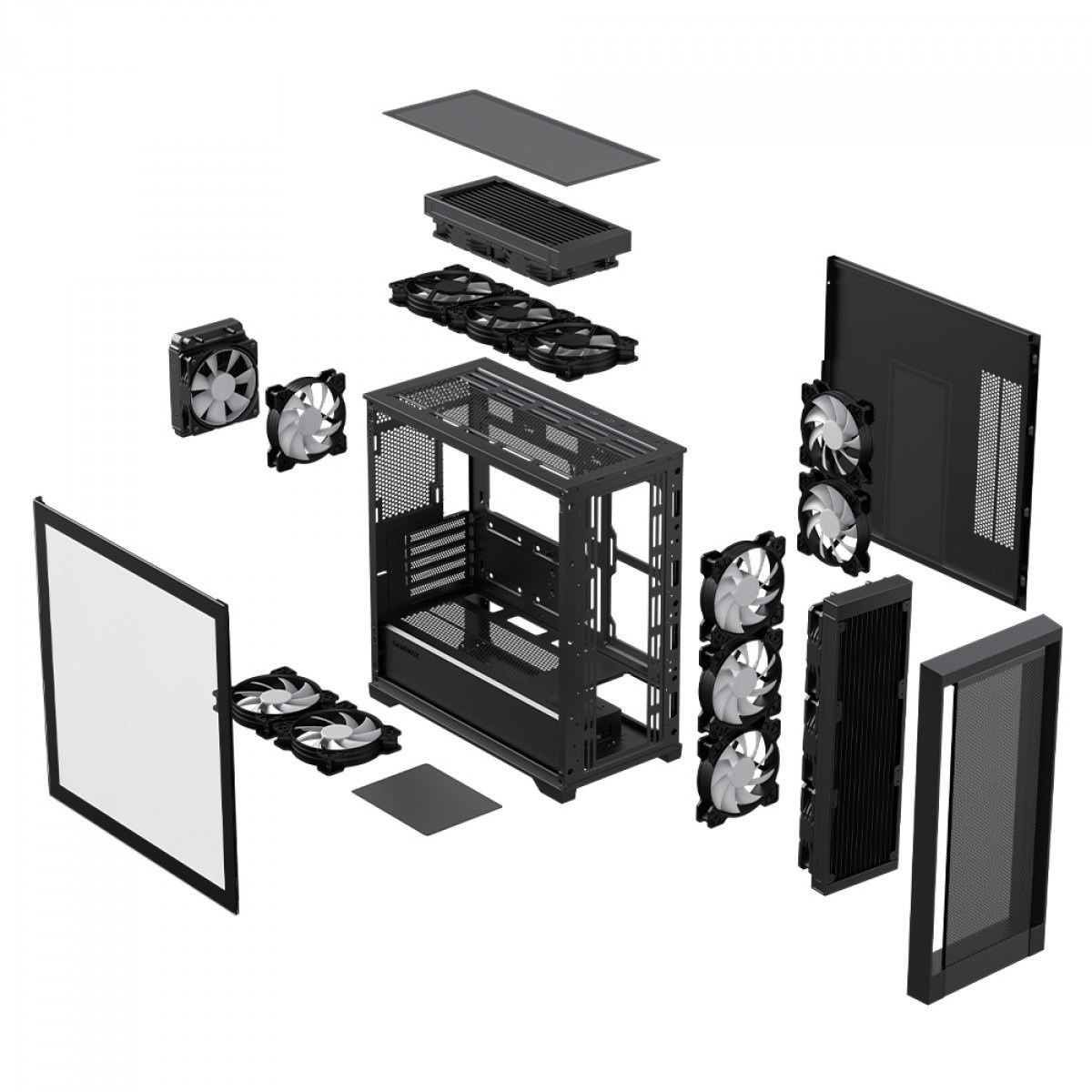 Gabinete Gamer Gamemax Defender, Vidro Temperado, Mid-Tower M-Atx/mini-ITX, sem Fonte sem Fans - Preto