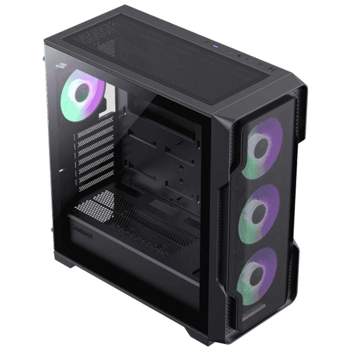 Gabinete Gamer ATX Gamemax Siege, Mid-Tower, Lateral Vidro, sem Fans sem Fonte - Preto