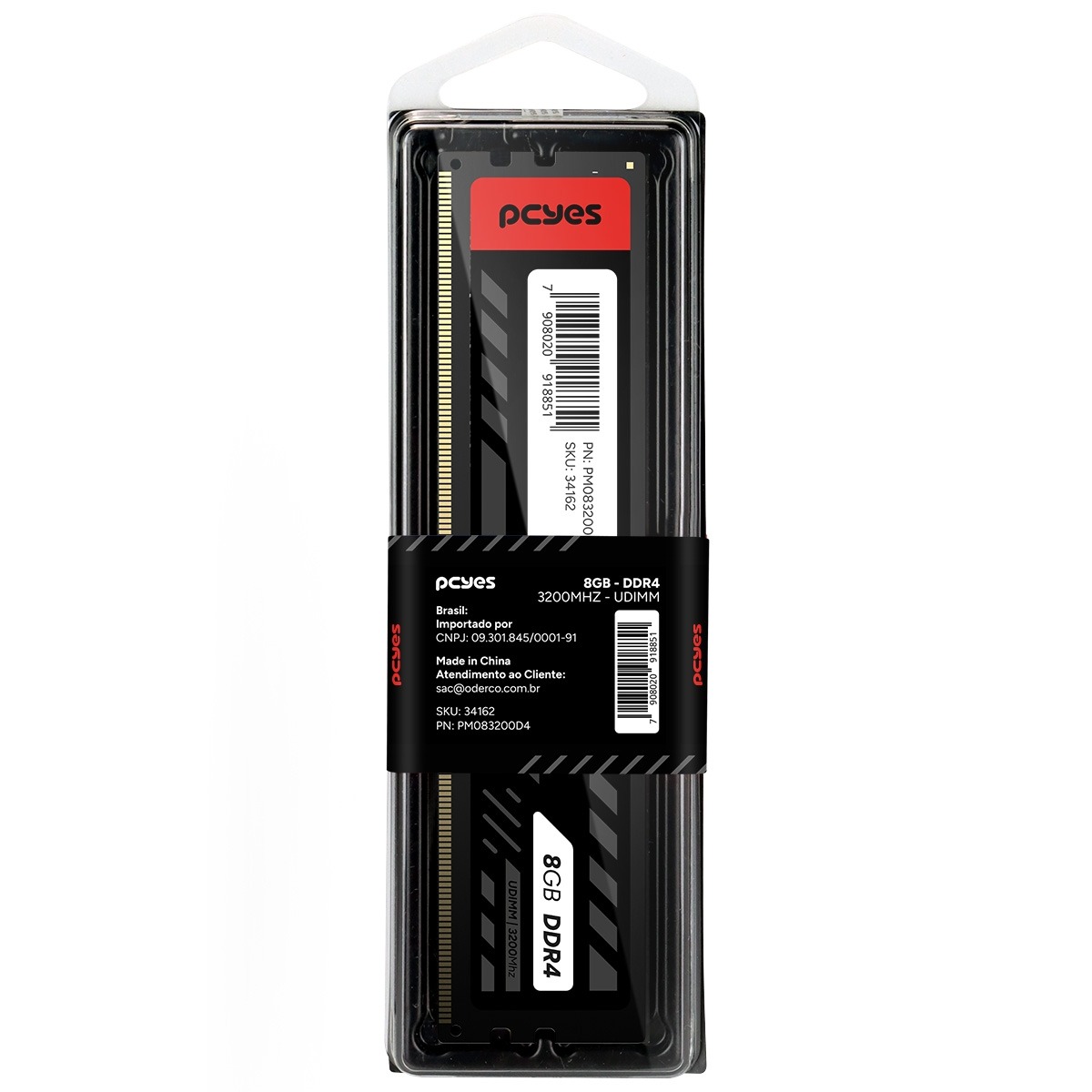 Memória 8GB DDR4 3200MHz CL16 para Desktop - PCYes