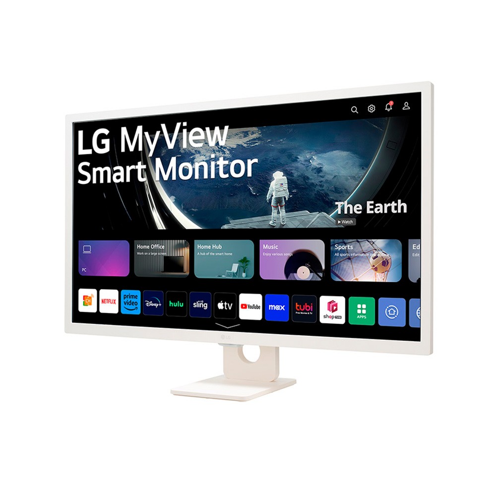 Monitor Smart LG 32" FHD IPS, webOS, Airplay 2. Screen Share, Thinq Home, Bluetooth - Branco