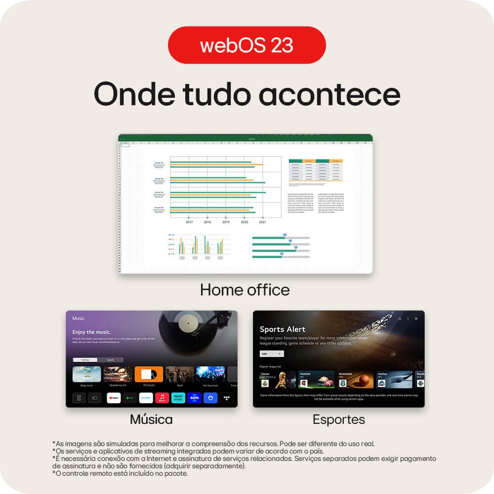 Monitor Smart LG 32" FHD IPS, webOS, Airplay 2. Screen Share, Thinq Home, Bluetooth - Branco