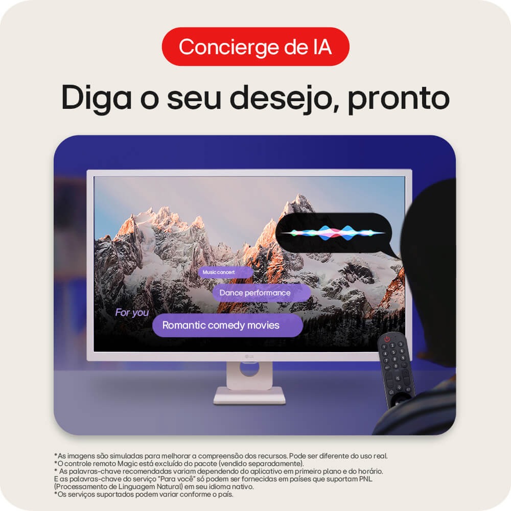 Monitor Smart LG 32" FHD IPS, webOS, Airplay 2. Screen Share, Thinq Home, Bluetooth - Branco