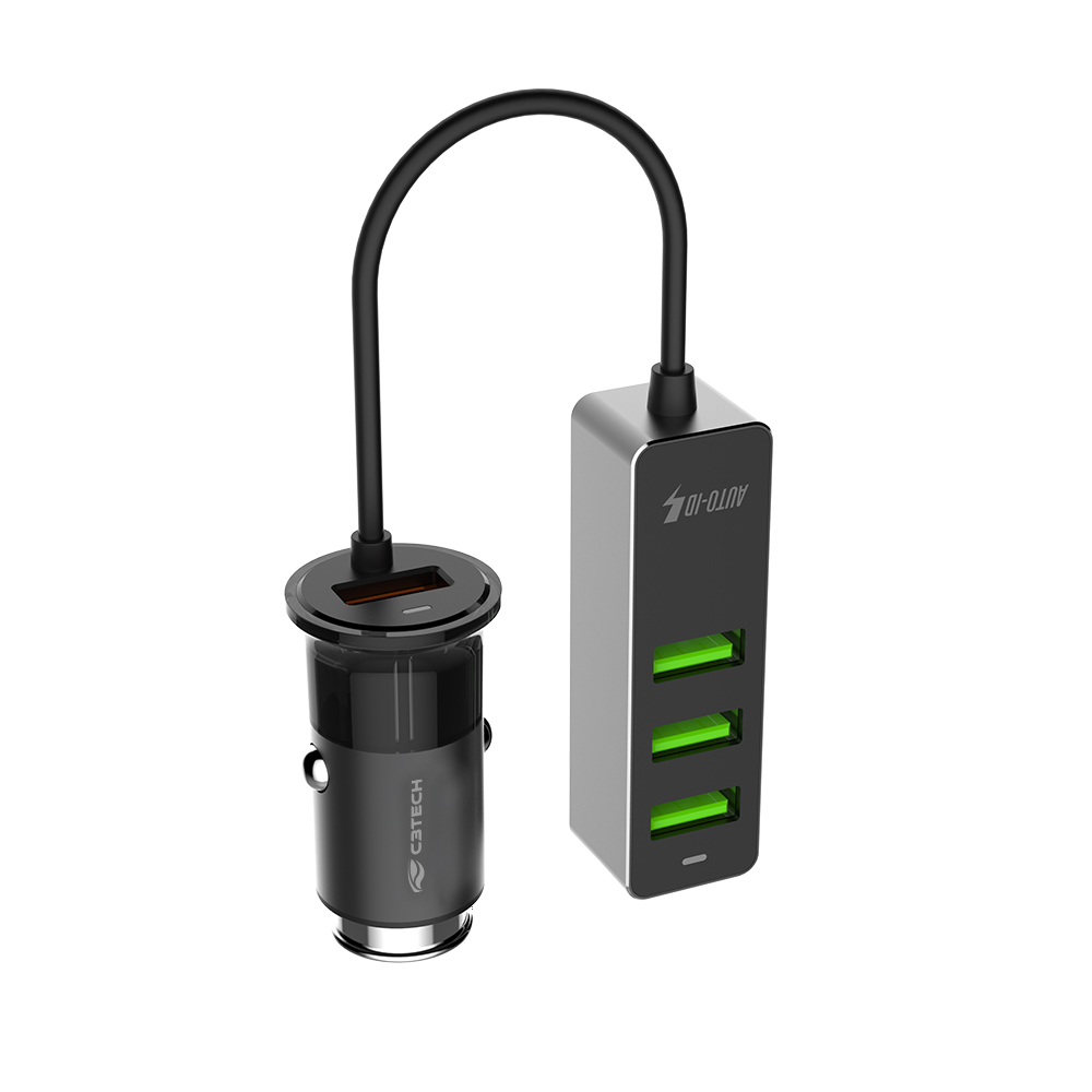 Carregador Veicular com 4 USB Quick Charge 3.0 UCV-Q430BK C3Tech