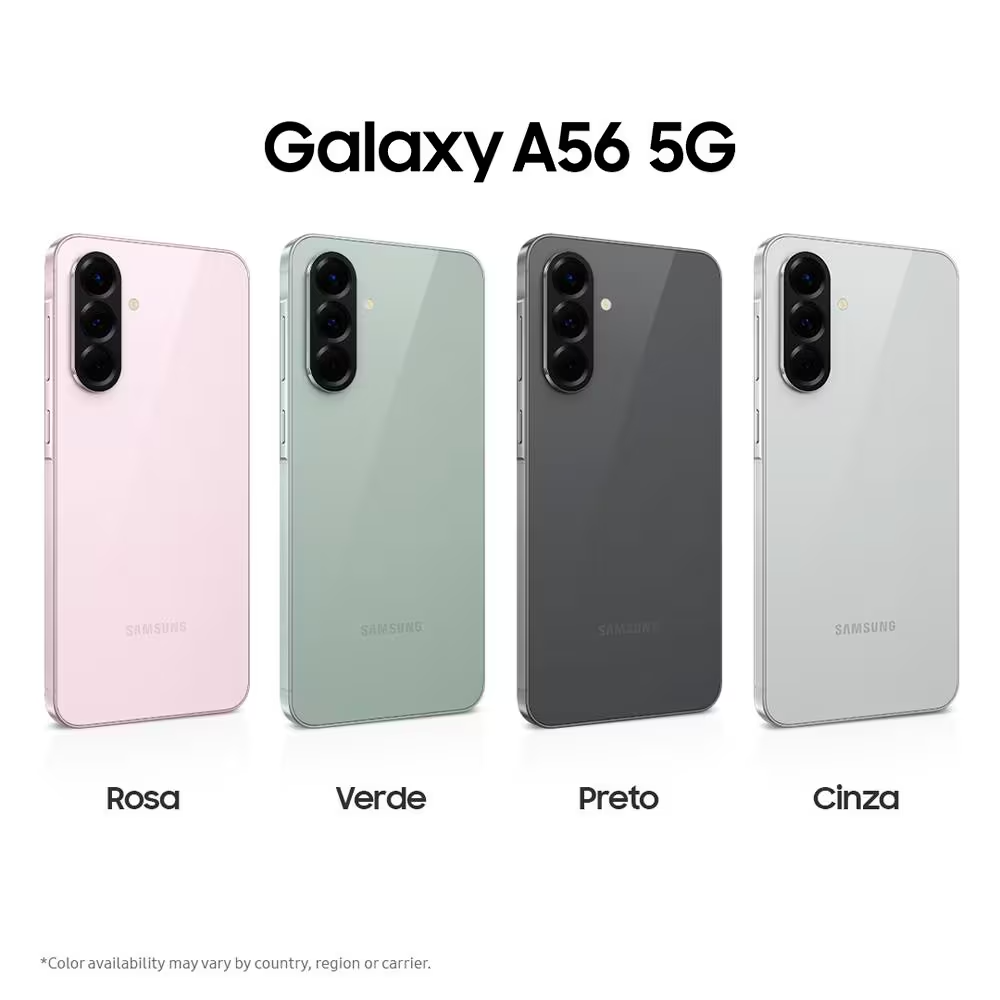 Smartphone Samsung Galaxy A56 5G, 128GB, 8GB RAM, Preto, Câmera de 50MP, Tela Super Amoled 6.7",IP67